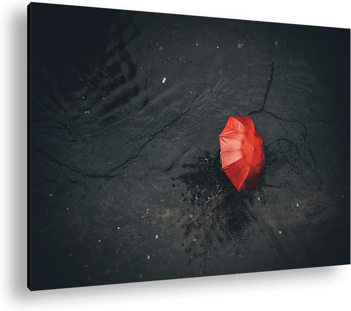 deyoli verlorender Regenschirm Format: 80x60 als Leinwandbild, Motiv fertig gerahmt auf Echtholzrahm