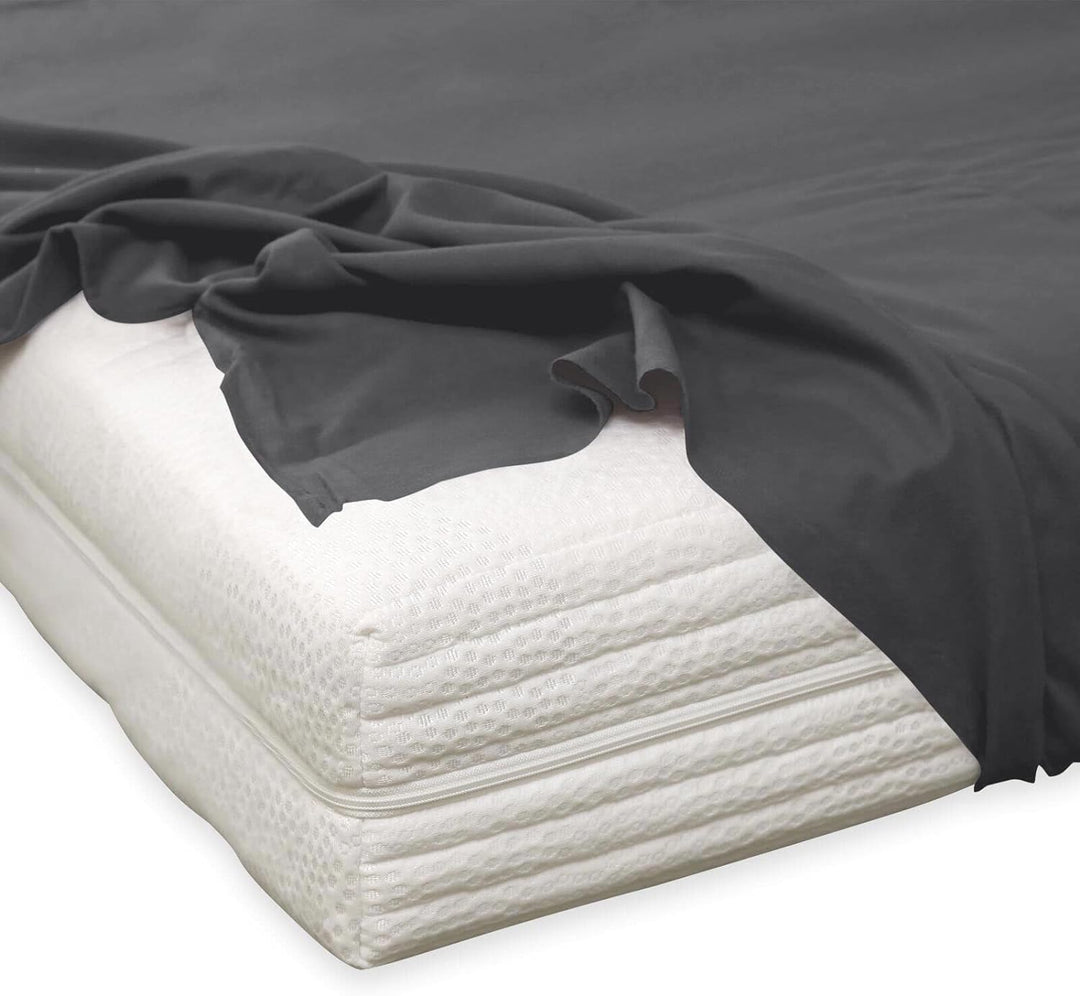 TRAUMSCHLAF kuschelig weiches Feinbiber Haustuch Bettlaken aus 100% Baumwolle ohne Spanngummi in wei