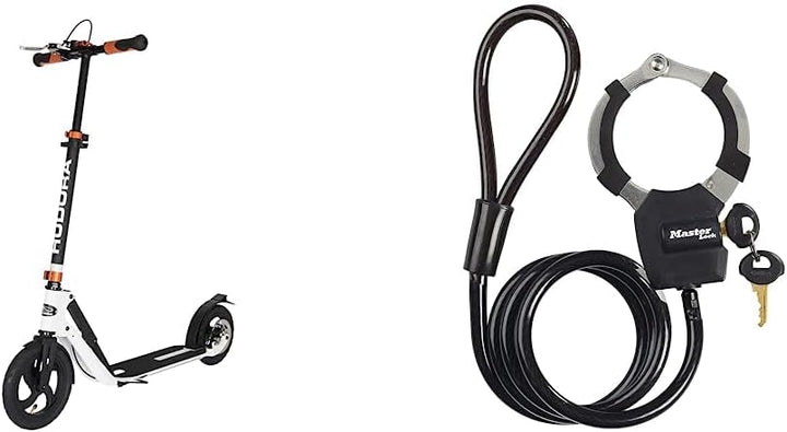 HUDORA BigWheel Air Dual Brake 230 - Scooter mit Handbremse und Luftreifen - Tretroller luftbereift