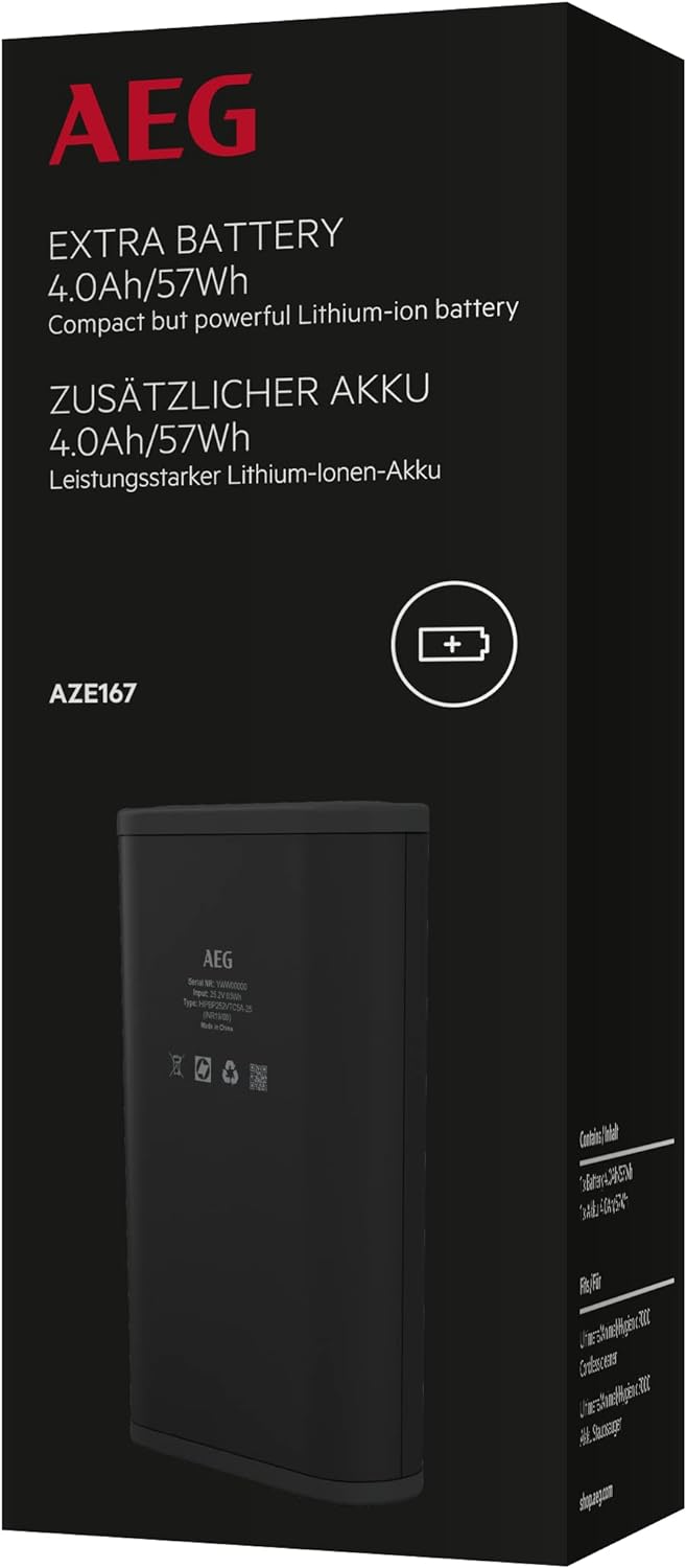 AEG AZE167 Ersatz-Akku für AEG 7000 Akku-Staubsauger/Reserve-Akku/Lange Laufzeit/schnelles Wechseln