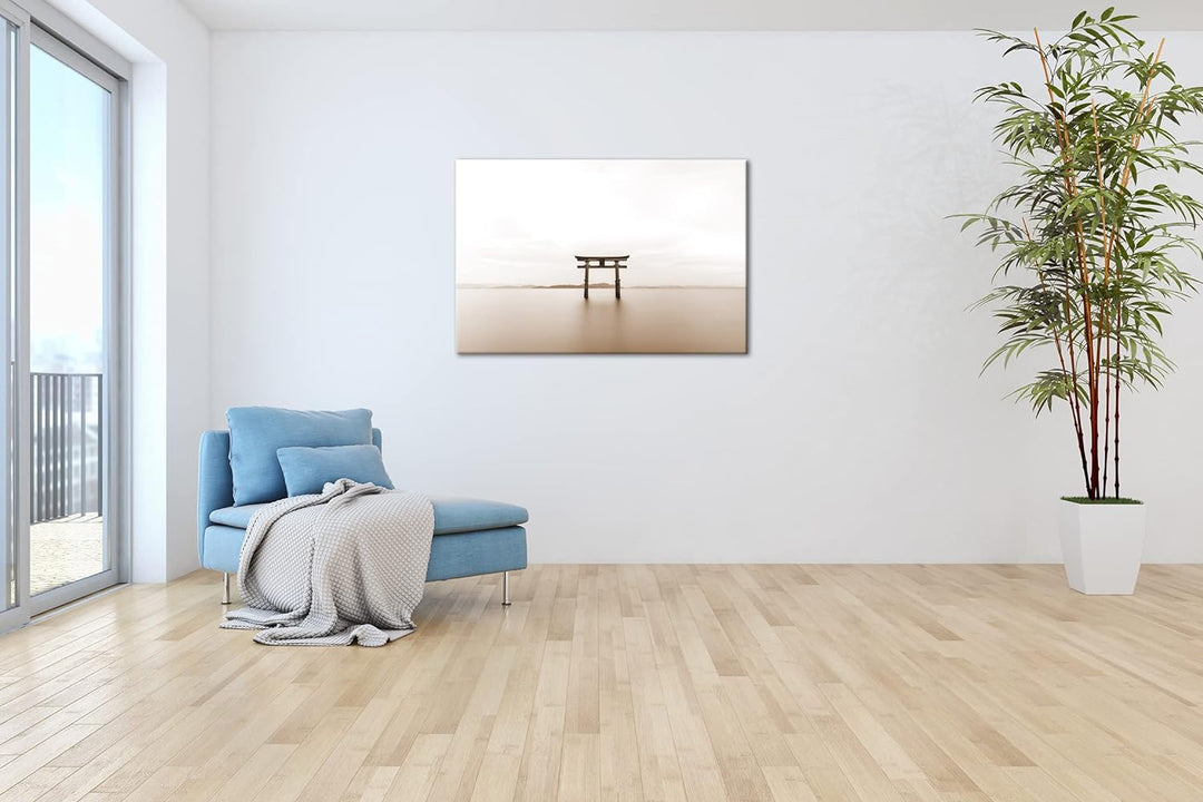 deyoli Wahrzeichen der japanischen Shinto-Religion Effekt: Sepia, Format: 80x60 als Leinwandbild, Mo