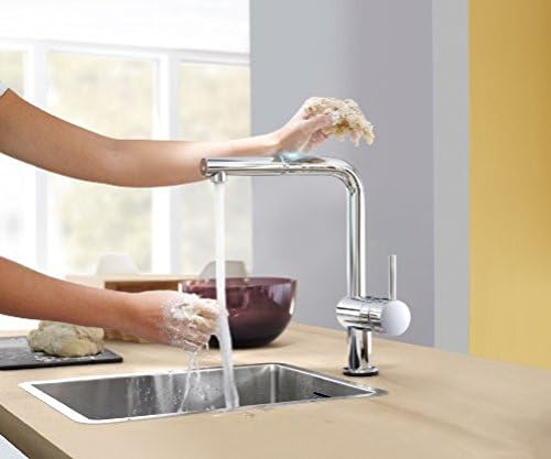 GROHE Minta Touch - Elektronische Einhand-Spültischbatterie (L-Auslauf, Magnetventil, automatische S