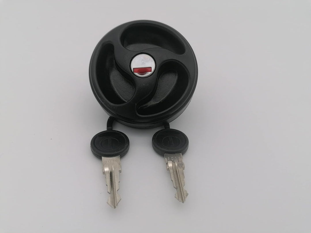 CR-MOESANCO® Schwarzer Wassertankdeckel für Wohnwagen, mit 3 versenkten Griffen, Wassereinlass mit R