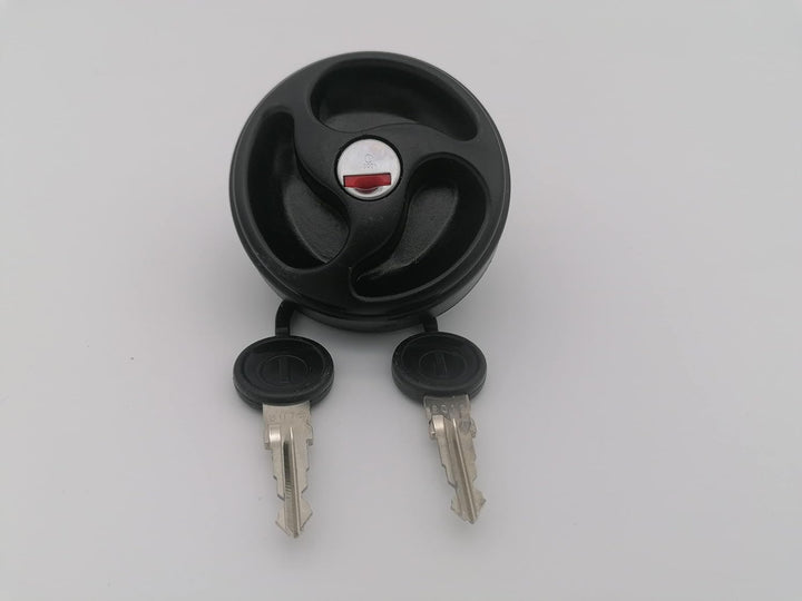 CR-MOESANCO® Schwarzer Wassertankdeckel für Wohnwagen, mit 3 versenkten Griffen, Wassereinlass mit R