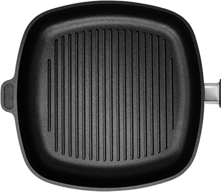 Eurolux Grillpfanne 28x28 cm - grosse Flache quadratische Guss-Pfanne mit Beschichtung - ohne Indukt
