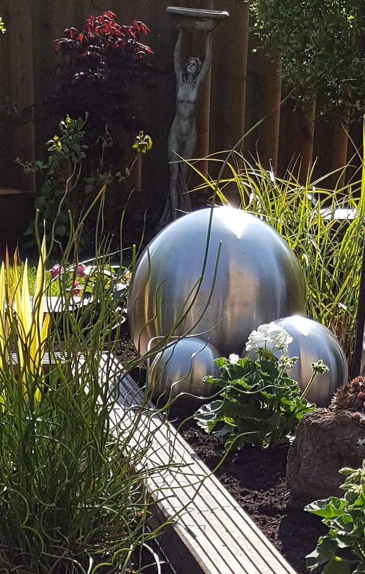 Jürgen Bocker Garten-Ambiente Dekokugel aus Edelstahl 35 cm matt gebürstet Dekorationskugel Edelstah