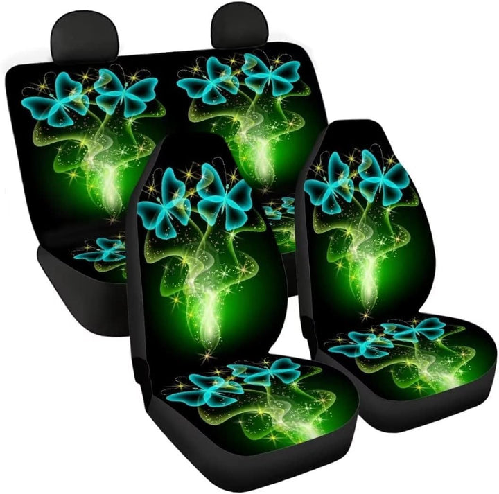 chaqlin Art Hippie Daisy Auto Sitzbezüge Set, 4-Pack Blühende Blumen Front Heck Auto Fahrzeug Seat P