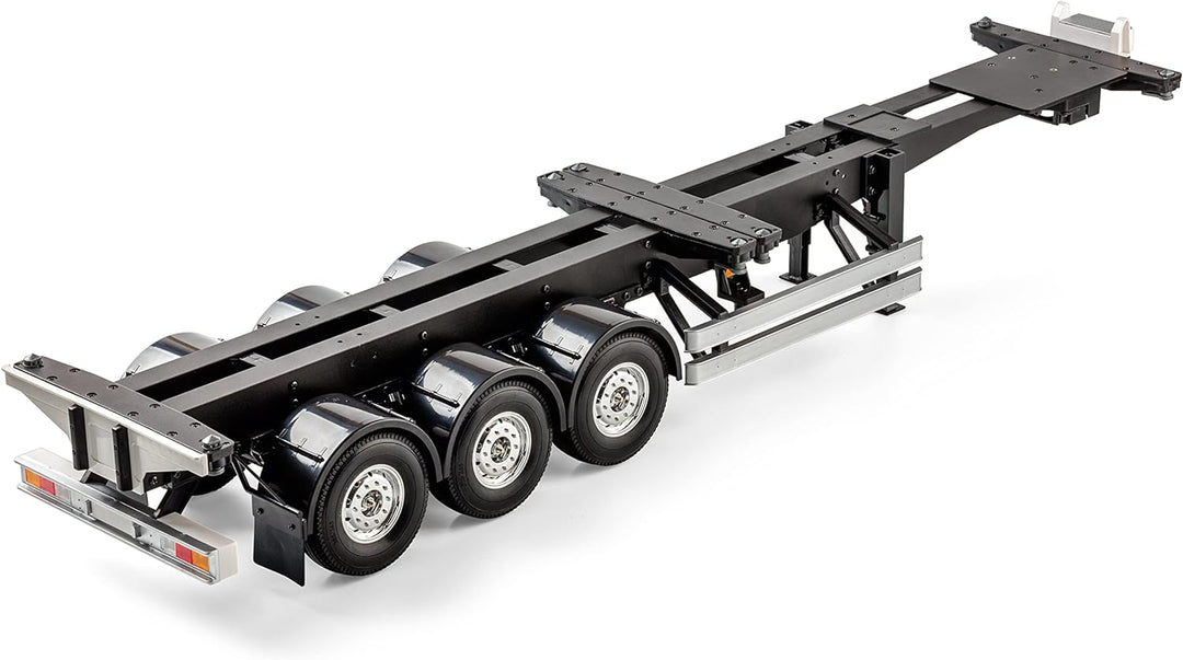 Carson 500907348 Schritte zum 1:14 Auflieger-Fahrgestell 20/40ft.Cont, Schwarz