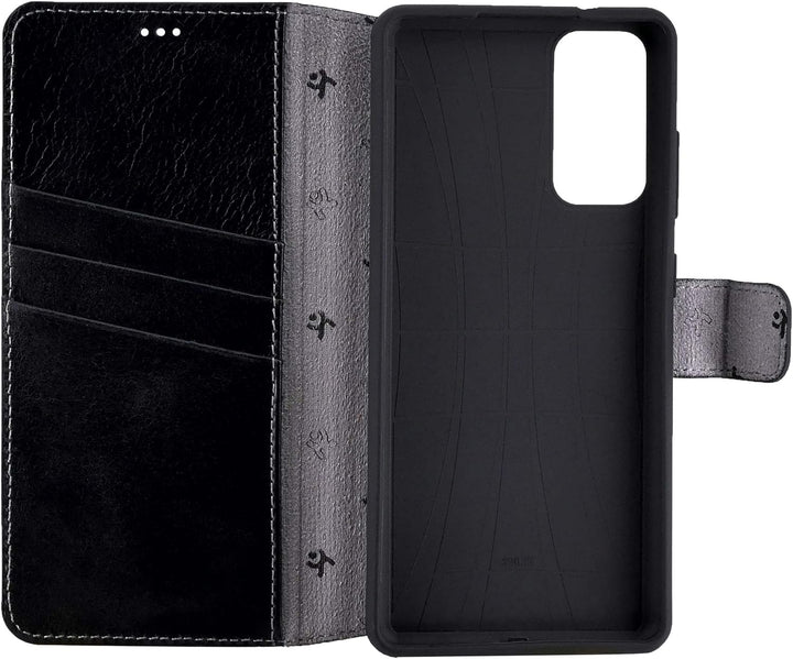 Suncase Book-Style Hülle kompatibel mit Xiaomi Mi 10T 5G Leder Tasche (Slim-Fit) Lederhülle Handytas