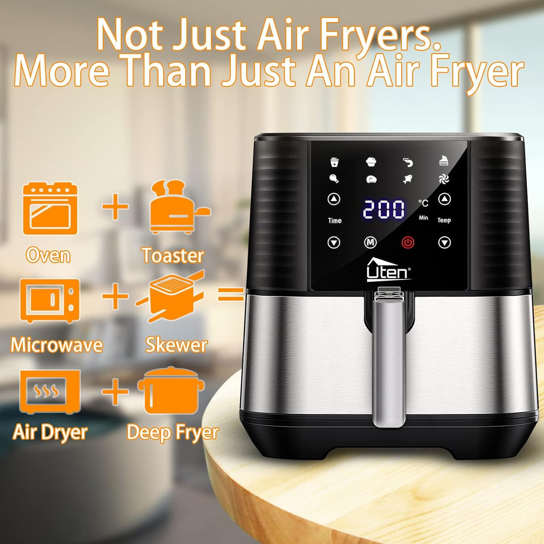 Heissluftfritteuse, Uten 5,5L Airfryer XXL Heissluftfriteuse mit digitalem LED-Touchscreen, 7 Progra