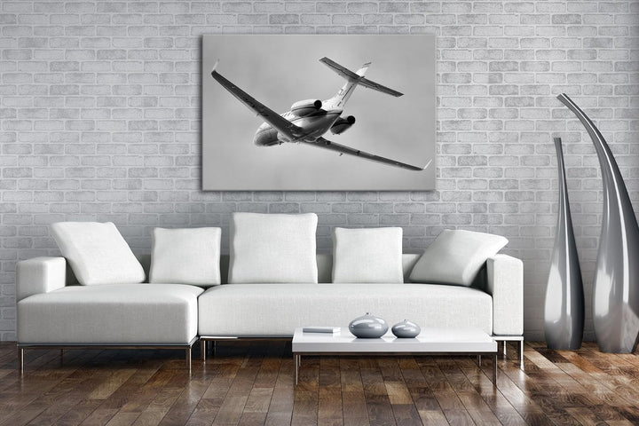 deyoli riesiger Hawker Jet Effekt: Schwarz/Weiss im Format: 80x60 als Leinwandbild, Motiv fertig ger