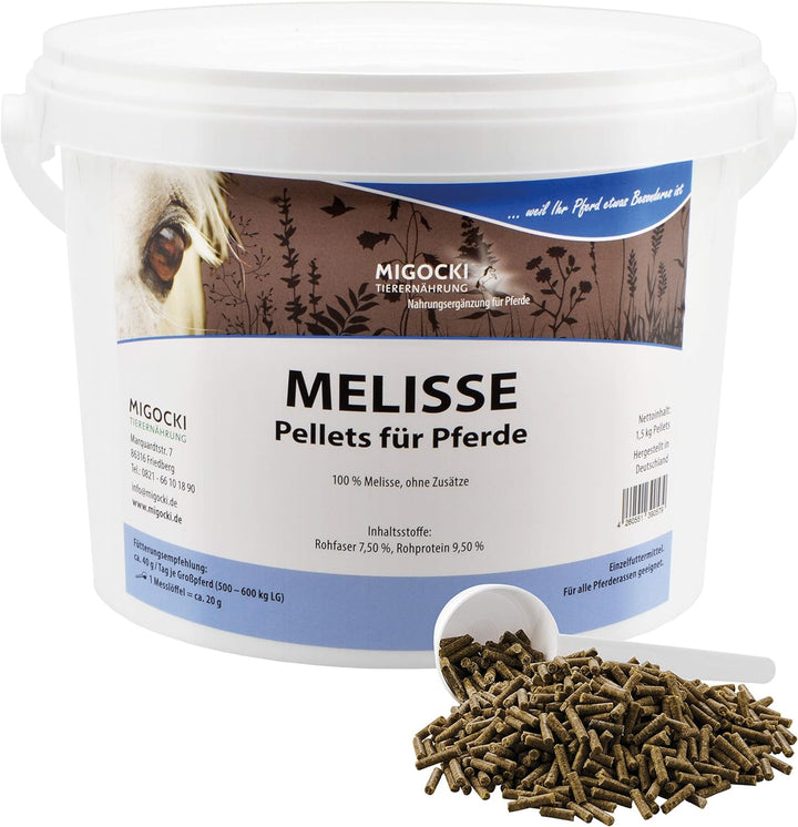 MIGOCKI Melisse für Pferde Kräuter Einzelfuttermittel ohne Zusätze 1,5 kg
