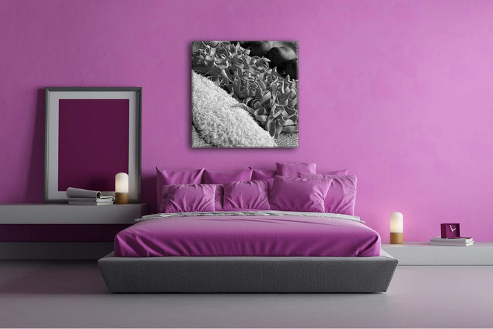 deyoli viele gesunde Lebensmittel im Format: 60x60 Effekt: Schwarz&Weiss als Leinwandbild, Motiv auf