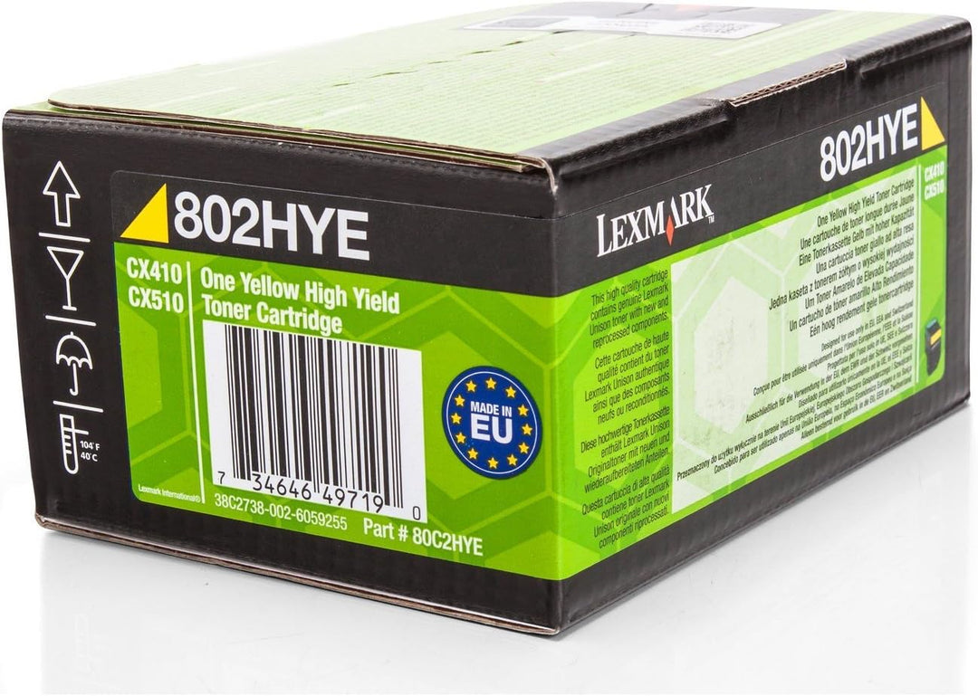Lexmark 802hy Toner Gelb Standardkapazitã¤T 3.000 Seiten 1er-Pack Corporate, 1914940