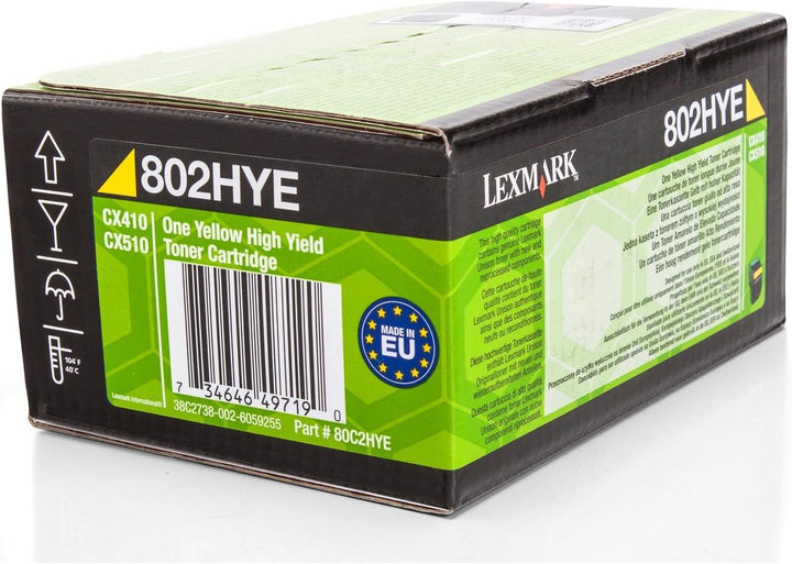 Lexmark 802hy Toner Gelb Standardkapazitã¤T 3.000 Seiten 1er-Pack Corporate, 1914940