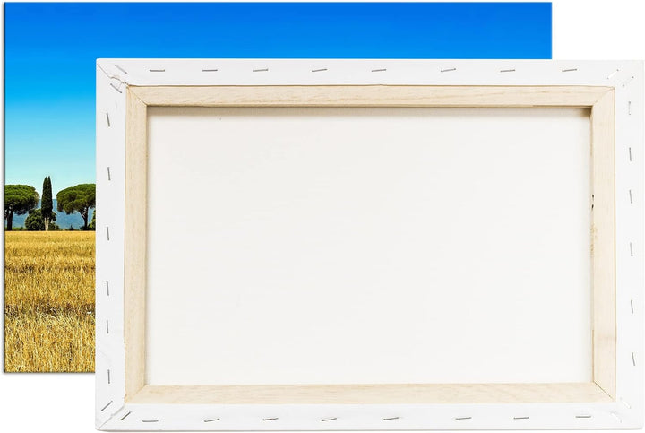 deyoli Toskana Landschaft mit Zypressen und Pinien im Format: 100x70 als Leinwandbild, Motiv fertig