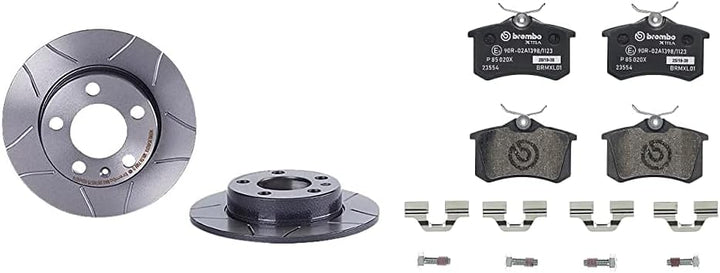 Brembo 08.7165.75 Hintere Bremsscheibe, Anzahl 2 & P 85 020X Bremsbelag Set: Bremsscheibe + Bremsbel