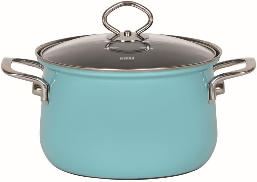 Riess, 0519-037, Starterset 4-TLG. NOUVELLE KRISTALLBLAU, bestehend aus 2 x Fleischtopf mit Glasdeck