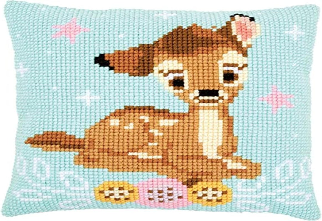 Vervaco PN-0172098 Kreuzstichkissen Disney Bambi Kreuzstichset, Baumwolle, mehrfarbig, 40 x 40 cm /