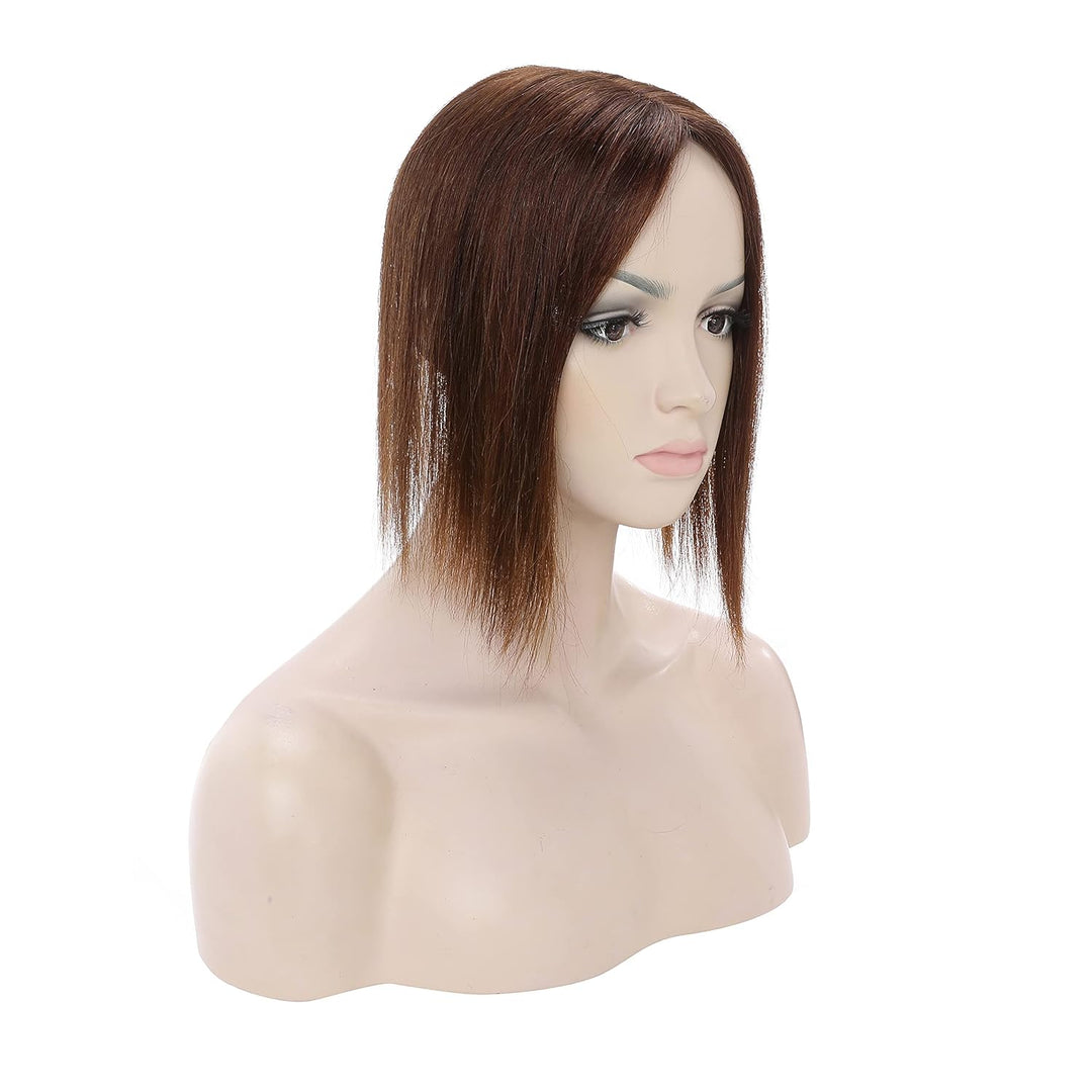 Silk-co Haarteile Echthaar Clip in Extensions Echthaar Toupee Haarverlängerung Toupee Hair Extension