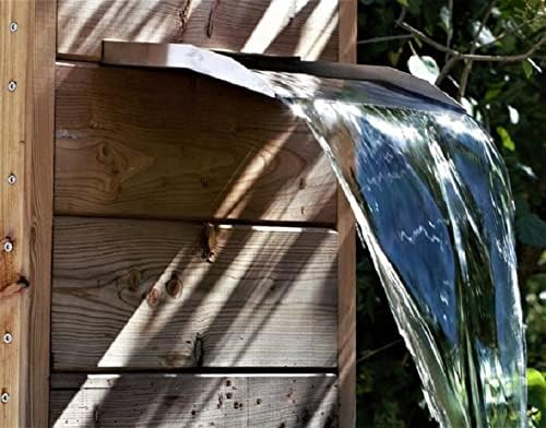 Jürgen Bocker Garten-Ambiente Wasserfall 30x8,5x22 cm Edelstahl matt Geb. mit langem Auslauf, Silber