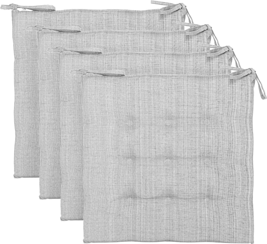 Brandsseller Outdoor 4er Set Sitzkissen 9er Punkt Steppung Leinenoptik ca. 40 x 40 x 3 cm Kissen Dek