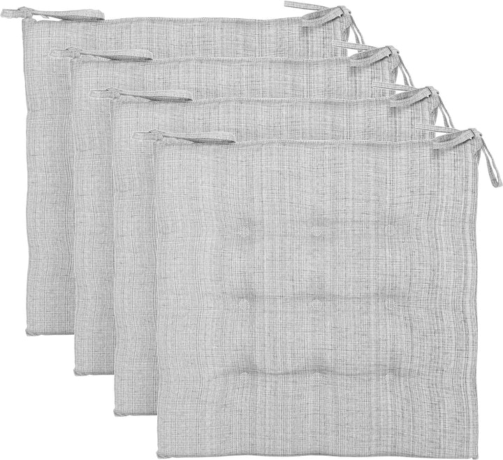 Brandsseller Outdoor 4er Set Sitzkissen 9er Punkt Steppung Leinenoptik ca. 40 x 40 x 3 cm Kissen Dek