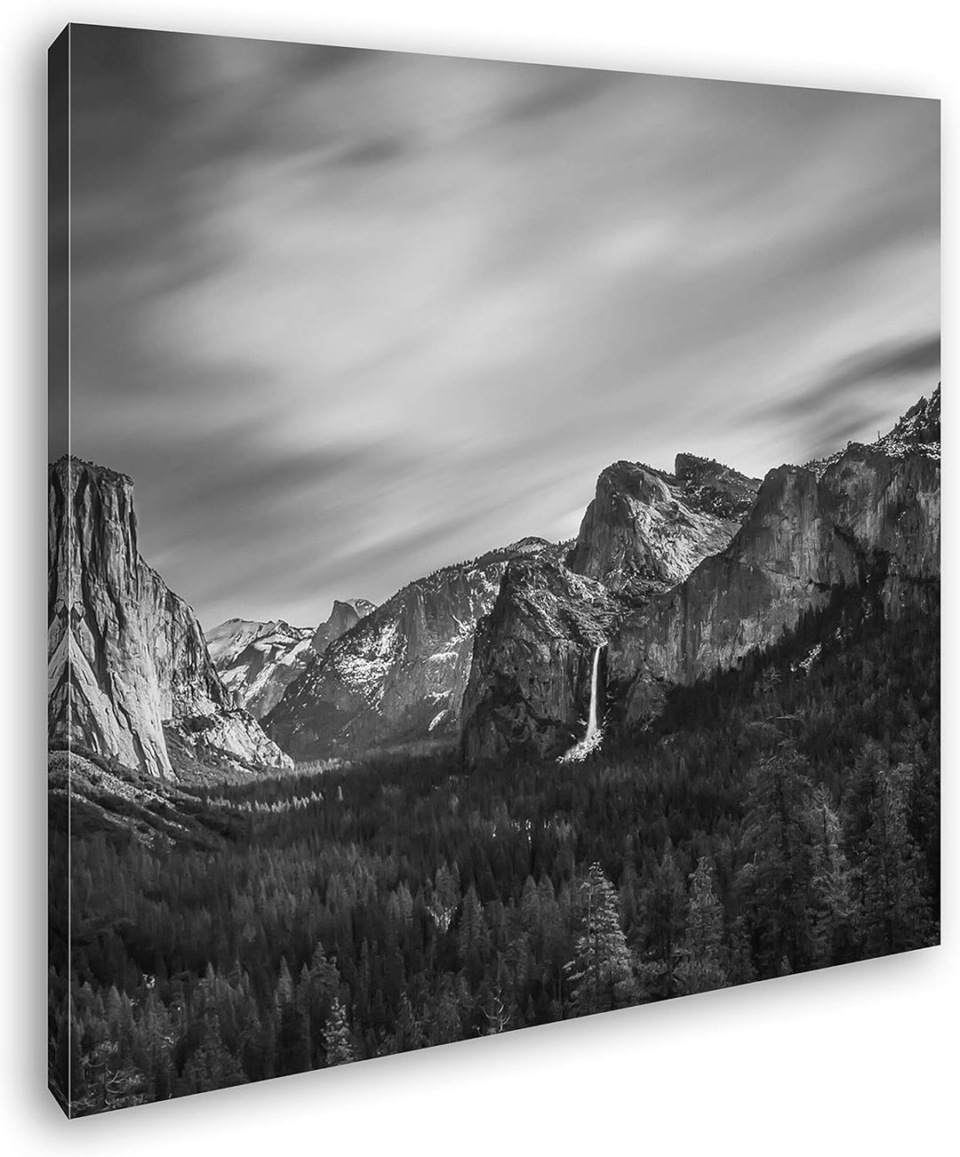 deyoli Yosemite-Nationalpark Format: 60x60 Effekt: Schwarz&Weiss als Leinwandbild, Motiv auf Echthol
