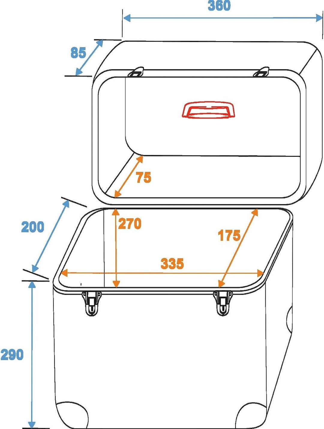 ROADINGER Platten-Case ALU Battle/Booking, abger. | Platten-Case im Aluminiumgehäuse für 40-50 LPs