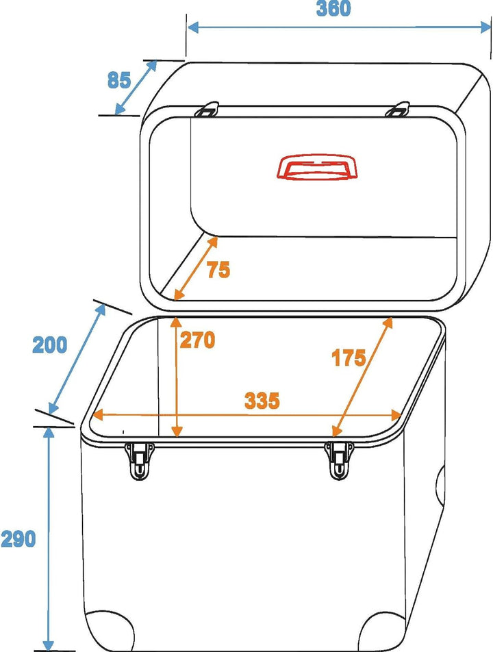 ROADINGER Platten-Case ALU Battle/Booking, abger. | Platten-Case im Aluminiumgehäuse für 40-50 LPs