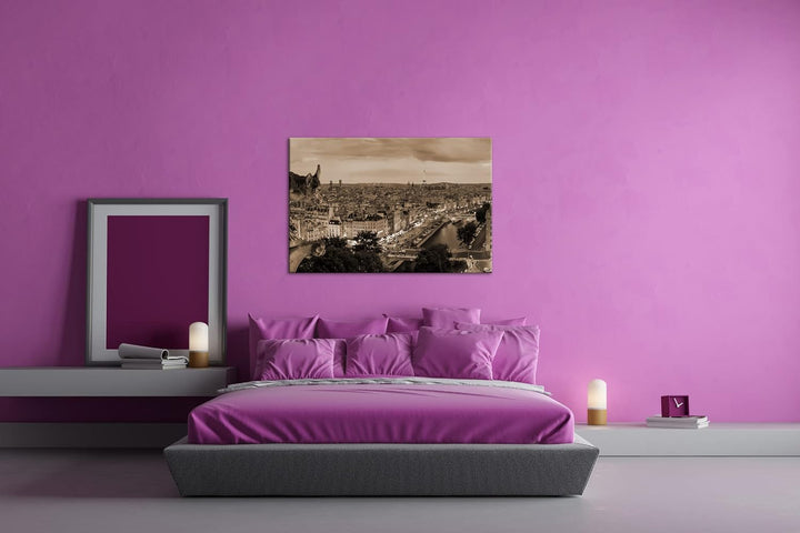 deyoli Wasserspeier auf den Dächern von Paris Format: 80x60 Effekt: Sepia als Leinwandbild, Motiv fe