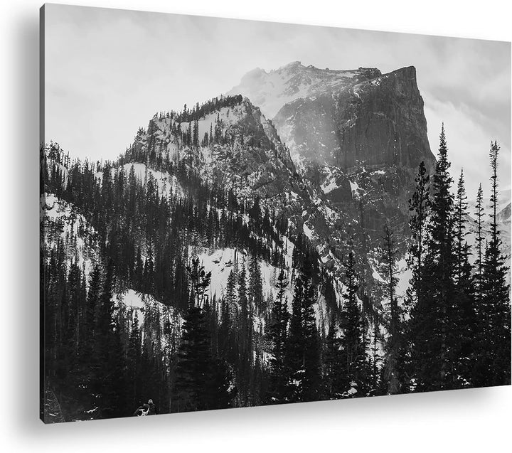 deyoli sagenhafter schneebeckter Berg Format: 120x80 cm Effekt: Schwarz&Weiss als Leinwandbild, Moti