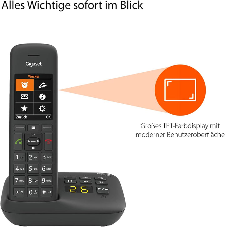 Gigaset C575A Trio - 3 Schnurlose DECT-Telefone mit Anrufbeantworter - grosses Farbdisplay mit aktue