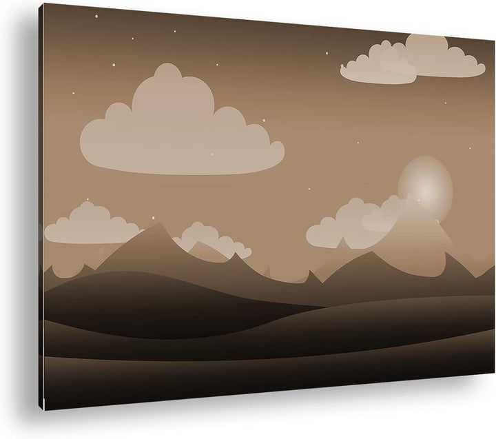 deyoli Landschaft bei Dämmerung Format: 80x60 Effekt: Sepia als Leinwandbild, Motiv fertig gerahmt a