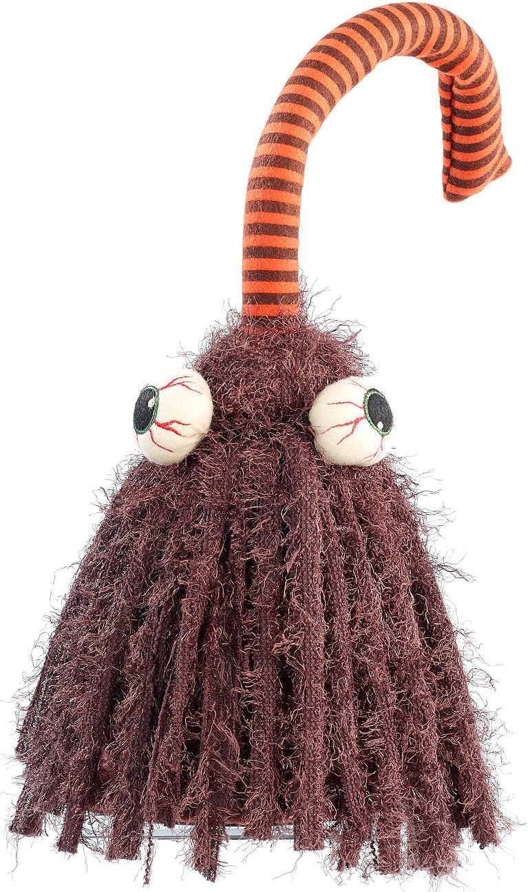 infactory Wackelfigur: Singender und rockender Besen Igor (Halloweendeko, Bewegte Halloween-Puppe, S