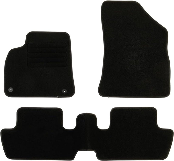 DBS Autofussmatte - nach Mass - 3-teilig - Anti Rutsch - schwarzer Nadelfilz 900g/m² - Velours Ferti