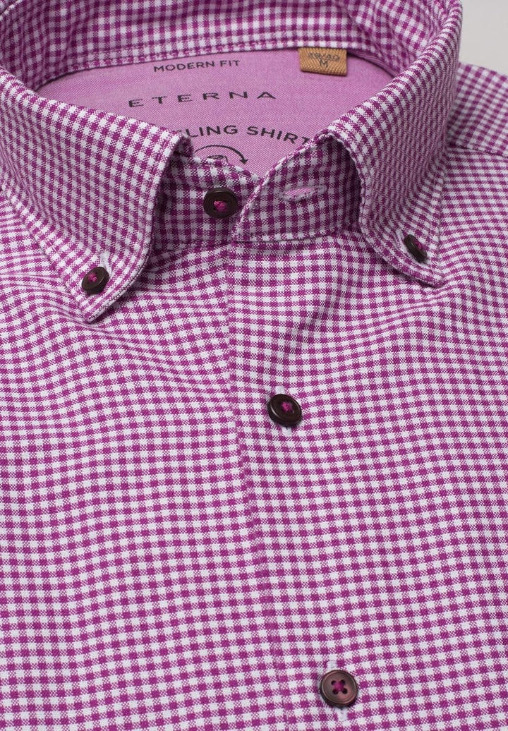eterna Langarm Hemd Regular Fit Oxford kariert