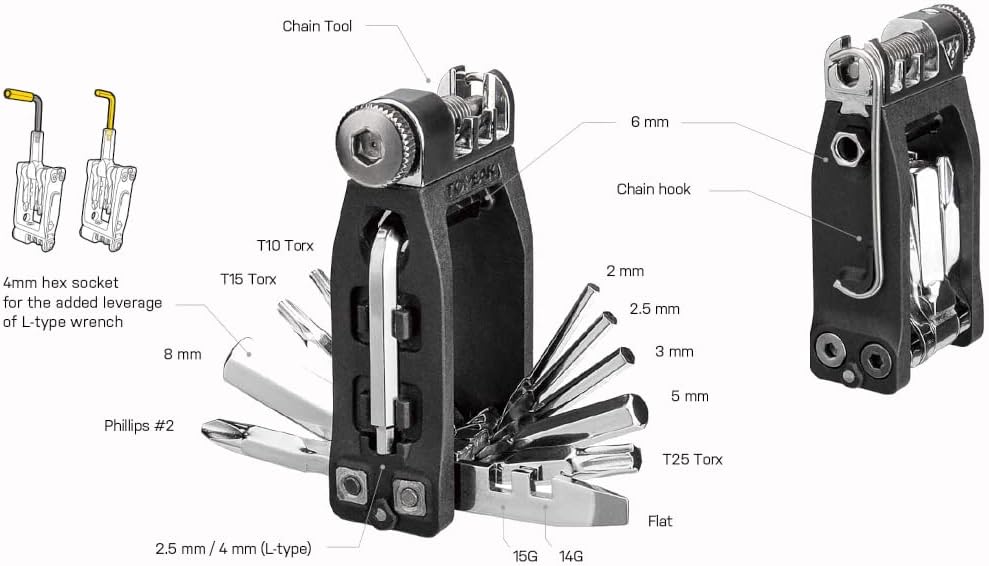 Topeak Llave Multiherramient Ninja Master+ T16 Schlüssel, Mehrfarbig (Mehrfarbig), Einheitsgrösse