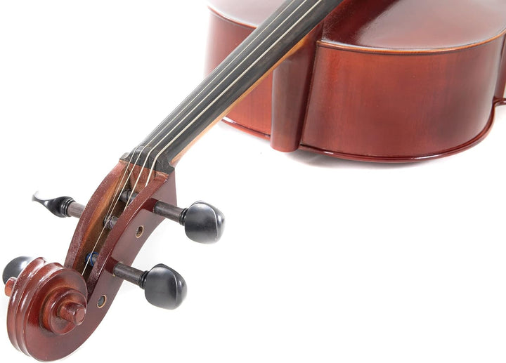 GEWA Cellogarnitur/Celloset EW Ebenholz 1/8 spielfertig mit Feinstimmsaitenhalter, Stachel, Bogen, K