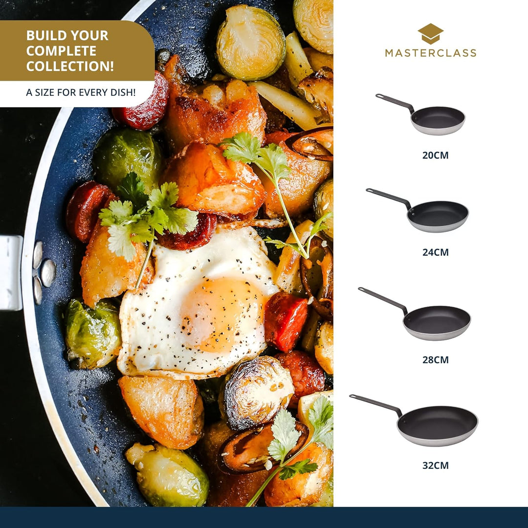 Kitchen Craft MasterClass Professional Strapazierfähige Antihaft-Bratpfanne, Aluminium, 32 cm – Silb
