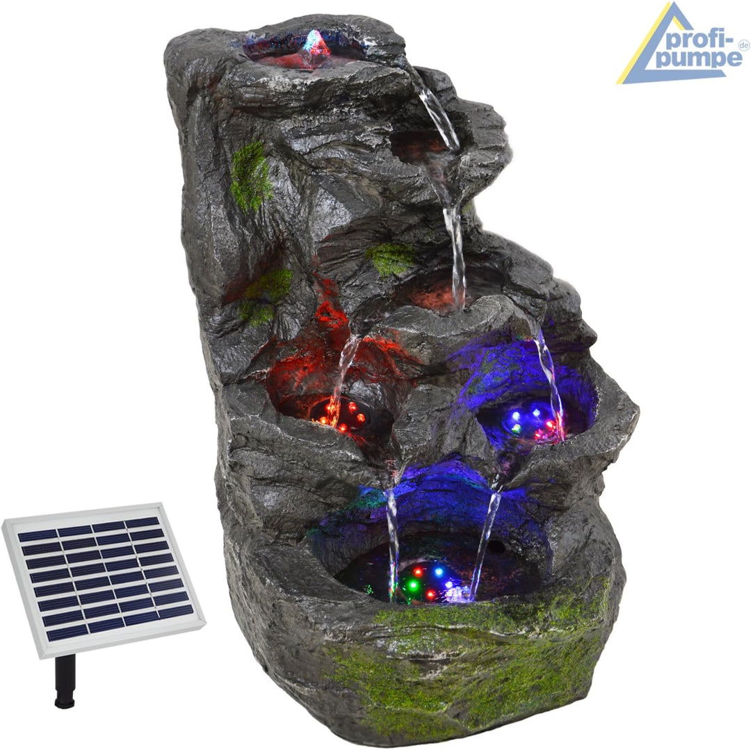 Gartenbrunnen Brunnen Zierbrunnen Zimmerbrunnen mit Beleuchtung Wasserfall Wasserspiel für Garten, G