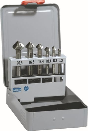 ALPEN Kegelsenker Set HSS-Cobalt 6-teilig (ø 6,3 - 20,5 mm, Entgrat- und Senkwerkzeug für Bohrungen,