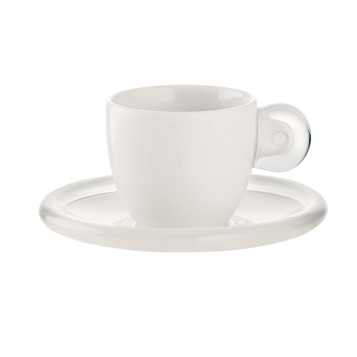 Guzzini - Gocce, 6 Espressotassen mit Untertassen - Transparent, 35 x 30 x h9,5 cm | 50 cc - 2669010
