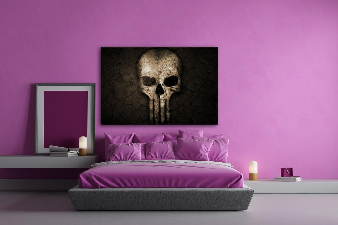 deyoli Toten Schädel Format: 80x60 Effekt: Sepia als Leinwand, Motiv fertig gerahmt auf Echtholzrahm