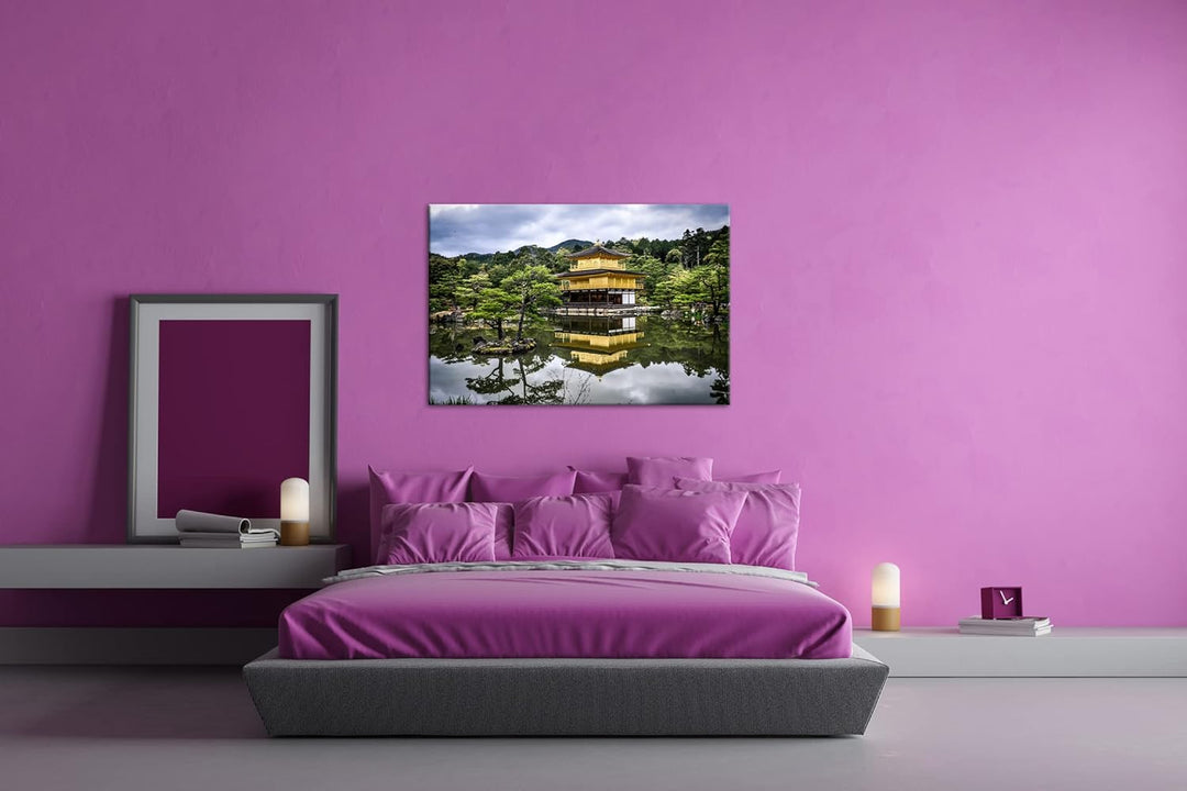 deyoli Tempel- und Gartenanlage Japans Format: 80x60 als Leinwandbild, Motiv fertig gerahmt auf Echt