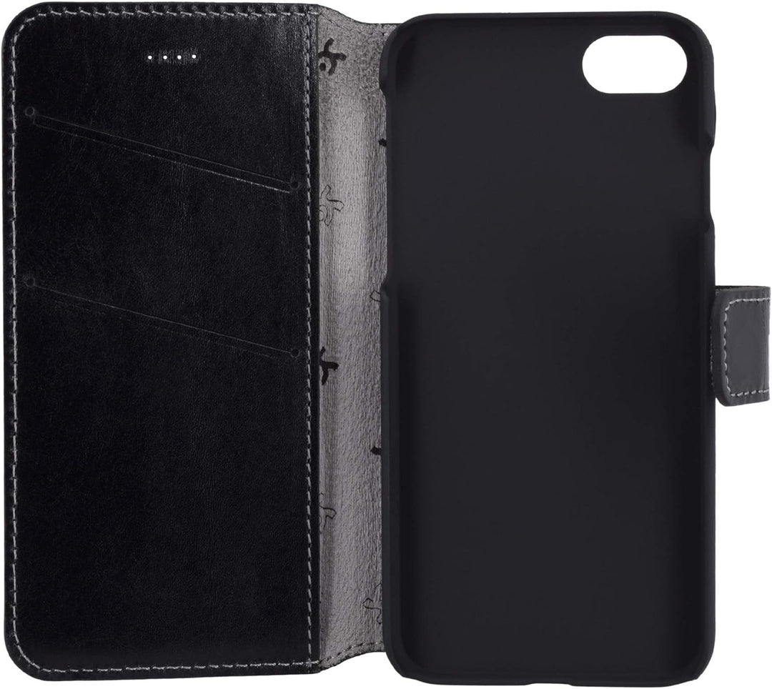 Suncase Origina Book-Style (Slim-Fit) kompatibel mit iPhone SE 2020 Ledertasche Leder Etui Tasche Ha