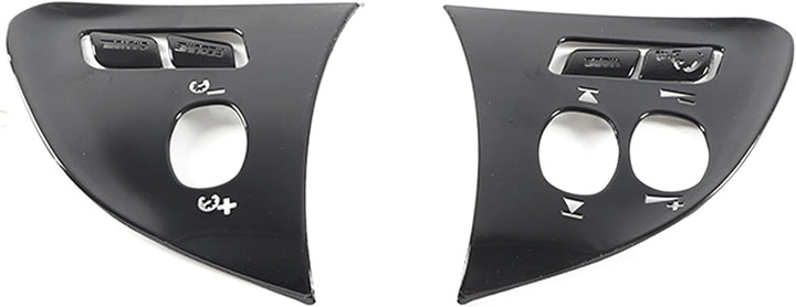 DIYUCAR Aluminiumlegierung Schwarz Auto Styling Lenkrad Knopf Rahmen Abdeckungen Trim Aufkleber FĂŒr