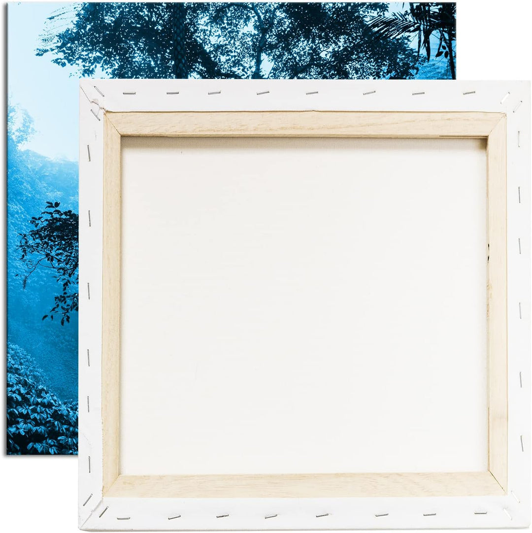 deyoli Wasserfall im tropischem Regenwald Format: 70x70 Effekt: Monocrome Blau als Leinwandbild, Mot