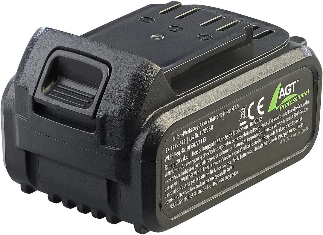 AGT Professional Akkupack: Li-Ion-Werkzeug-Akku AW-18.pak, 4.000 mAh / 20 Volt (Ersatz Akku, Ersatz-
