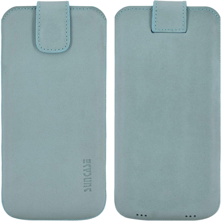 Suncase ECHT Ledertasche Leder Etui *Slim-Edition* für Swissvoice G50 Leder Hülle Handytasche (mit R